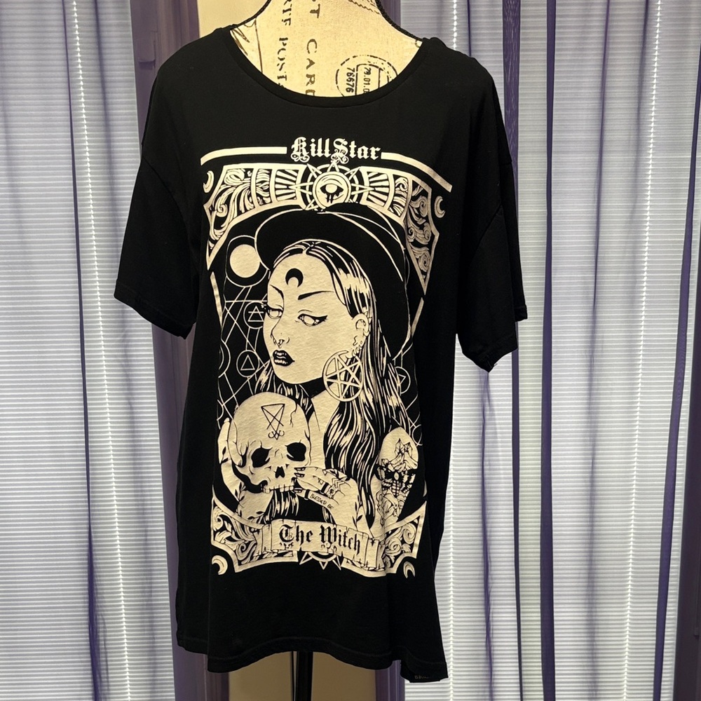 Killstar Black and White Witch Graphic Tee